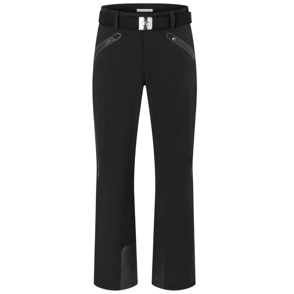 Bogner Tim2-T Ski Black Pants size EU 50 Large Straight-Leg Belted Logo-Embossed